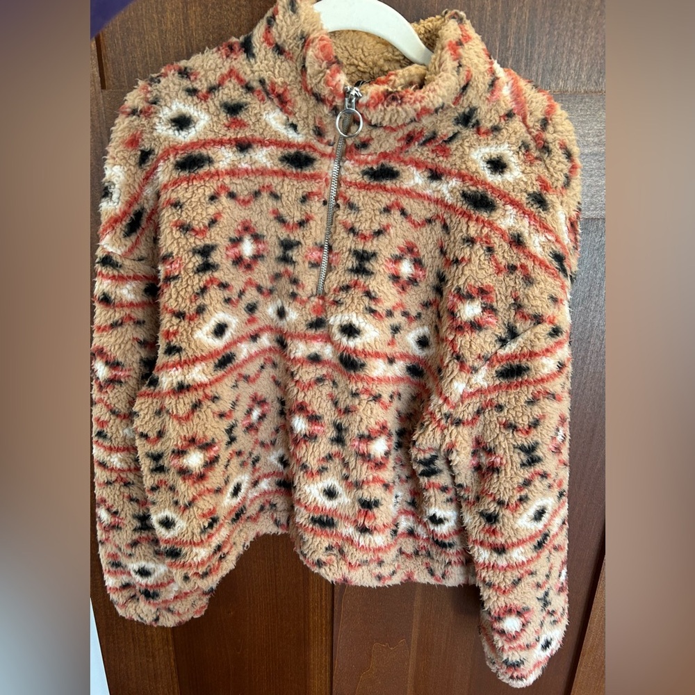 Love Tree western sherpa quarter zip
